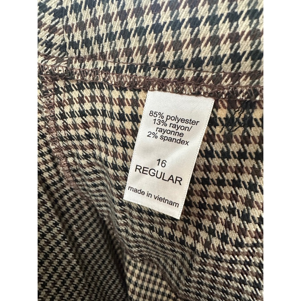 Maurices Slim Boot Mid Rise Houndstooth Pants Women's Size 16 Regular - Picture 5 of 14